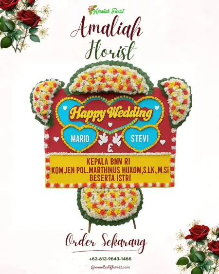 Papan Bunga Pernikahan Galis